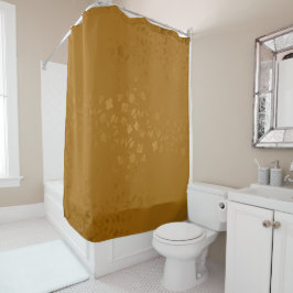 Golden Blommor mönster Blommigt Shower Curtain