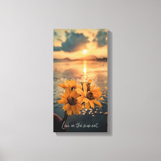 Golden-blommor: vackra solblommor canvastryck (Framsida)