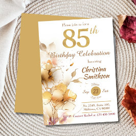 Golden Bloom - blommigtens elegant, 85:e födelseda Inbjudningar