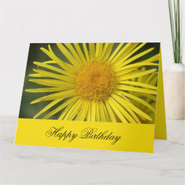 Golden Bloom Elegant Birthday Card Kort