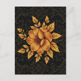 Golden Bloom Floral Vykort