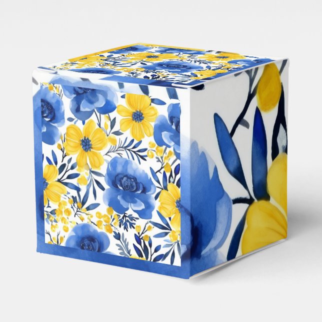 Golden Bloom Gift Cube Presentaskar (Framsidan Sidan)