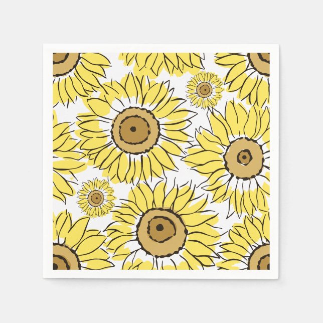 Golden Bloom Vibrant Gult Pappersservett (Framsidan)