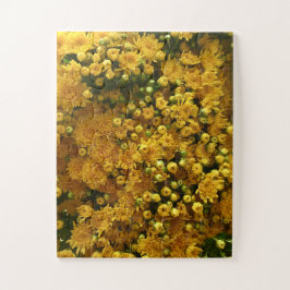 Golden Bloom Wall | Yellow Chrysanthemum Pussel