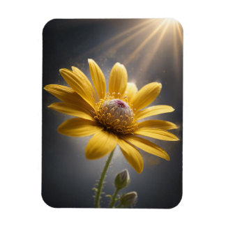 Golden Bloom – Yellow Flower Macro Photography Magnet