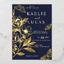 "Golden Blooms of Kärlek" | Romantic Navy Bröllop