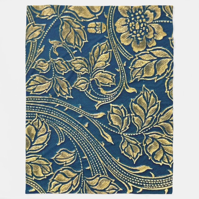 Golden Blossom Elegance  Fleece Blanket (Framsidan)