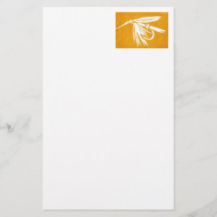 "Golden Blöt Fly" Trout Fly Stationery Brevpapper