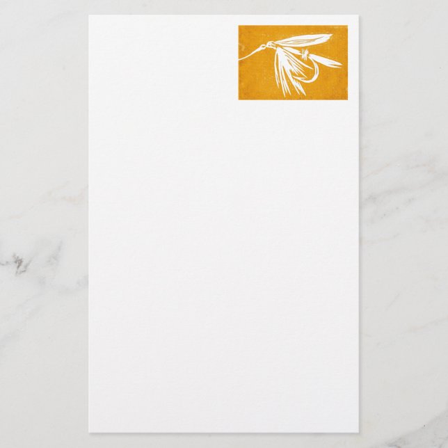 "Golden Blöt Fly" Trout Fly Stationery Brevpapper (Framsida)
