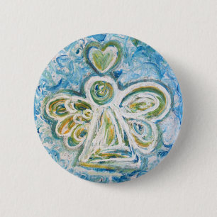 Golden Blue Angel Button Knapp
