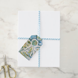 Golden Blue Angel Helgdag Customized Gift-Märkre Presentetikett