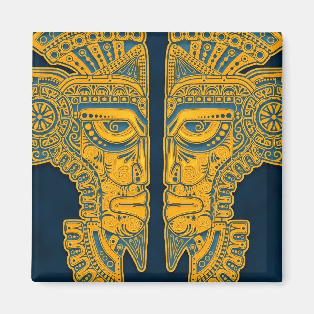 Golden Blue Aztec-Twillingar Magnet (Framsidan)