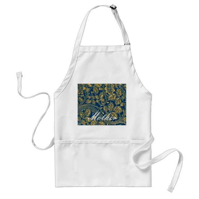 Golden Blue Elegance Förkläde (Framsidan)