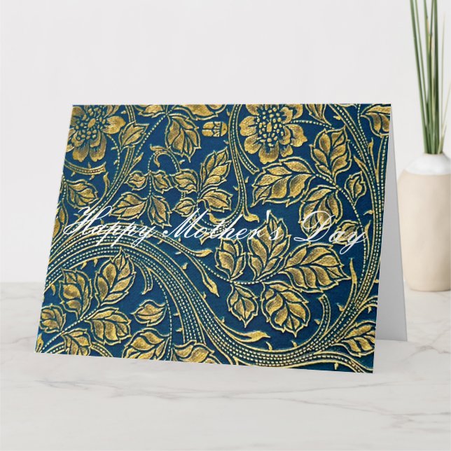 Golden Blue Elegance Kort (Framsida)