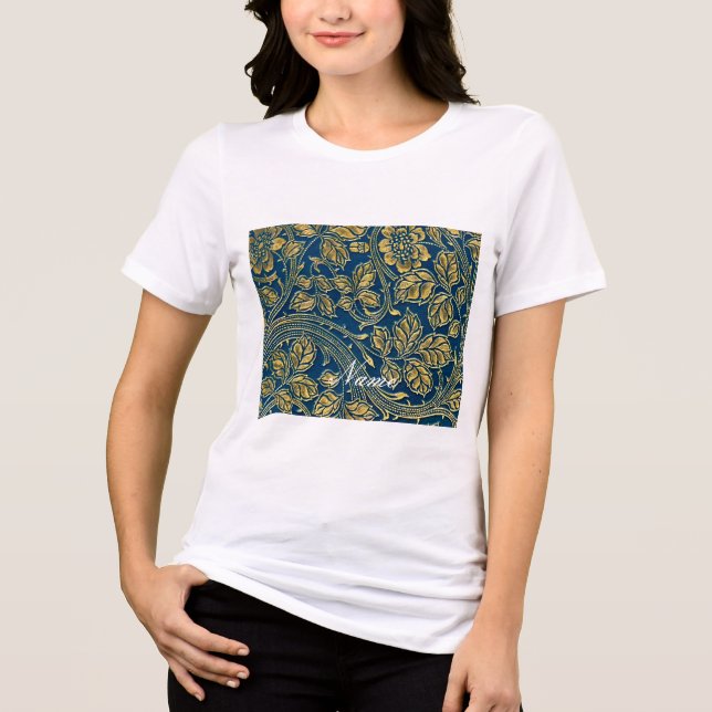 Golden Blue Elegance T Shirt (Framsida)