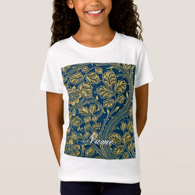 Golden Blue Elegance T Shirt (Framsida)