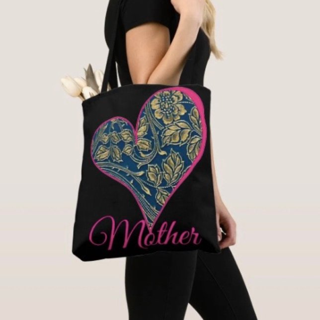 Golden Blue Elegans  Tygkasse (Chic tote bag for Mom—perfect for errands, shopping, and showing love this Mother’s Day.
)
