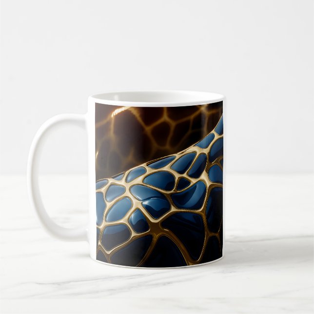 Golden Blue Giraffe Kaffemugg (Vänster)