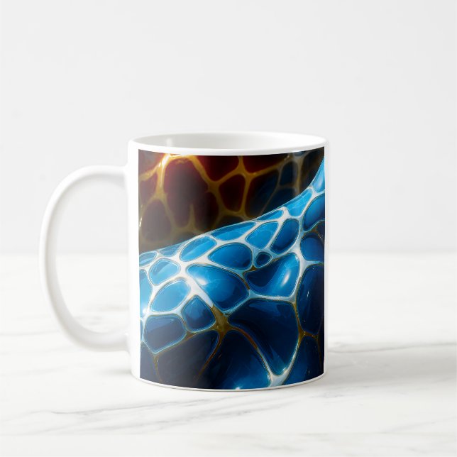 Golden Blue Giraffes Kaffemugg (Vänster)