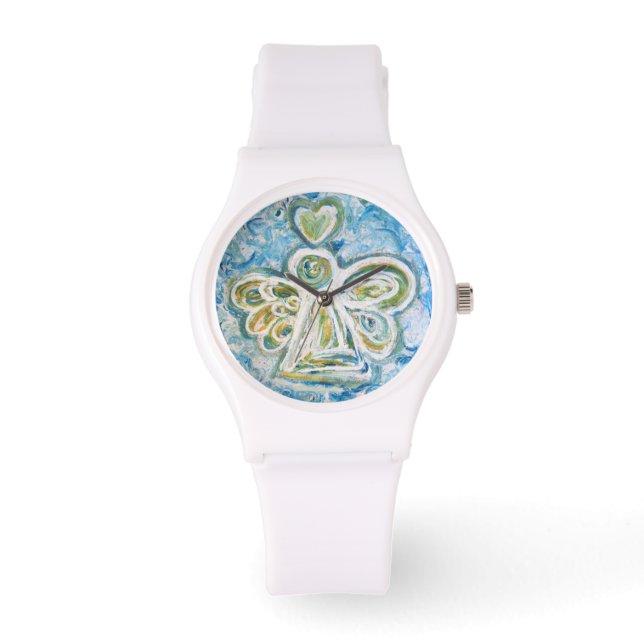 Golden Blue Guardian Angel Anpassningsbar Watch De Armbandsur (Framsida)