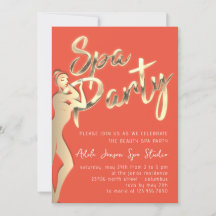 Golden Body SPA Party Instant Download Coral