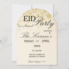 Golden Boho elegant Eid Party Invitation Card Inbjudningar