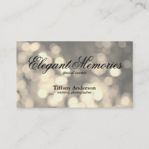 Golden Bokeh Event Planner Visitkort