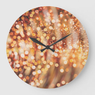 Golden Bokeh: Vintage Light Play Stor Klocka