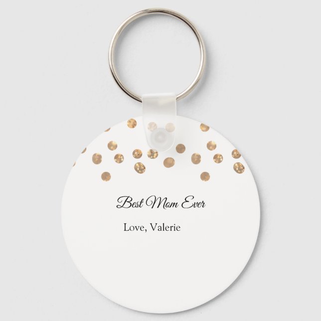 Golden bollar glitter, det bästa mamma som någonsi nyckelring (Framsida)