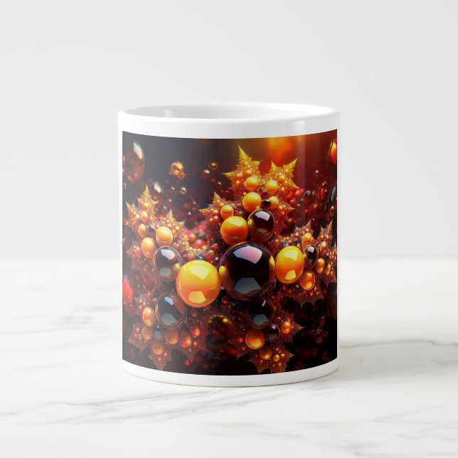 Golden Bollar och Stars Fractal Jumbo Mugg (Framsidan)
