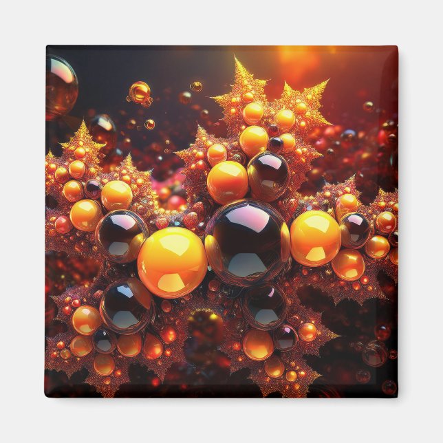 Golden Bollar och Stars Fractal Magnet (Framsidan)