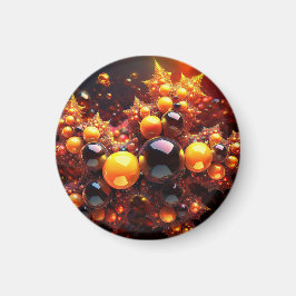 Golden Bollar och Stars Fractal Magnet