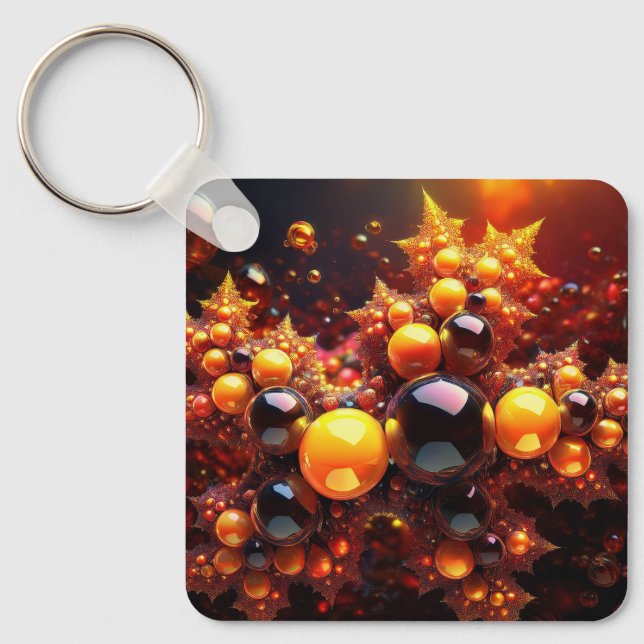 Golden Bollar och Stars Fractal Nyckelring (Framsida)