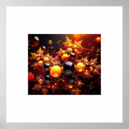 Golden Bollar och Stars Fractal Poster