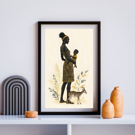 Golden Bond: Mother and Child with Zebra  Poster