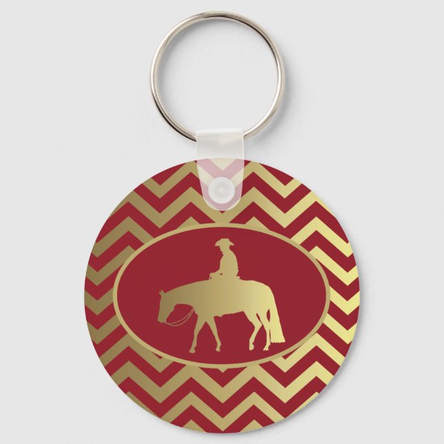 Golden/Bordeaux Pleasure Horse Nyckelring (Framsida)