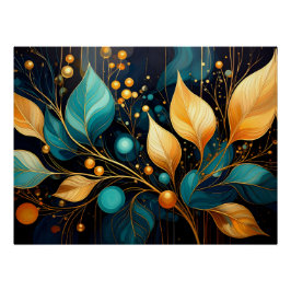 Golden Botanical Elegance Perfect Poster