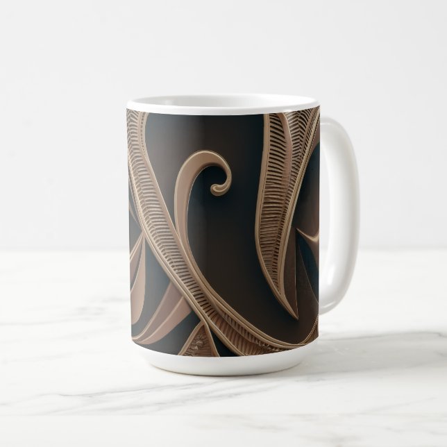 Golden Botanical Flow Elegant   Kaffemugg (Framsida höger)