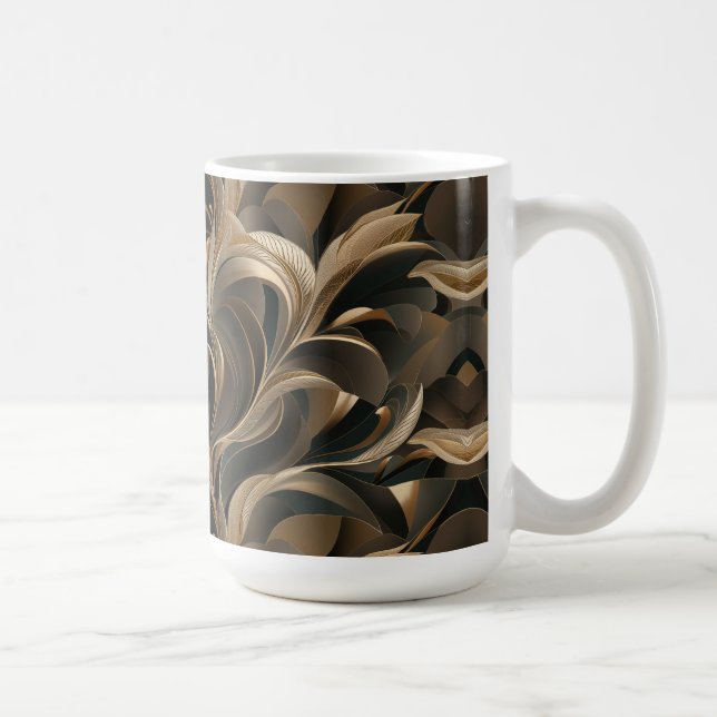Golden Botanical Flow Elegant   Kaffemugg (Höger)