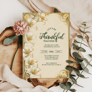 Golden Botaniska Thanksgivingen Firande Inbjudningar