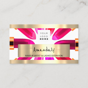 Golden Boutique Shop QR CODE Logotyp Makeup Artist Visitkort