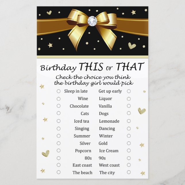 Golden bow Birthday i det ena eller det andra spel (Framsida)