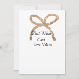 Golden bow glitter best mamma lägger till namn mor inbjudningar
