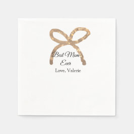 Golden bow glitter best mamma lägger till namn mor pappersservett