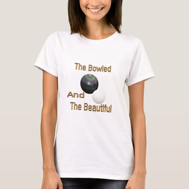 Golden Bowled Benice Gräsmatta Bowls Design T Shirt (Framsida)