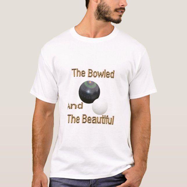 Golden Bowled Benice Gräsmatta Bowls Design T Shirt (Framsida)