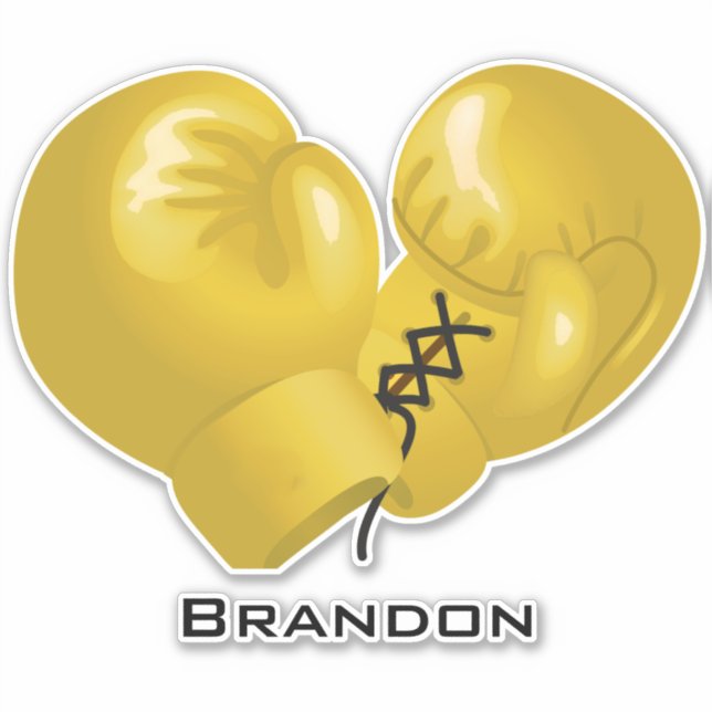 Golden Boxing-handskar designkontursymbol Klistermärken (Framsida)