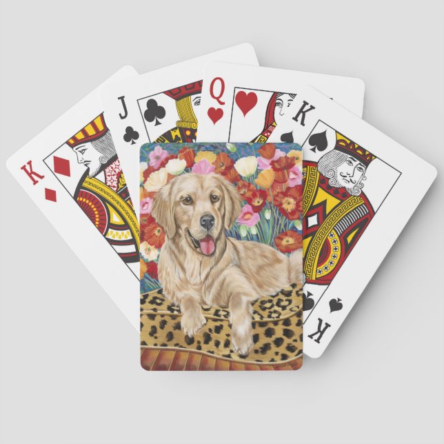 Golden Boy Retriever Spel Kort (Baksidan)