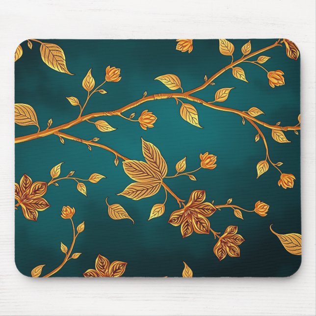 Golden Branches Elegance Mouse Pad Musmatta (Framsidan)