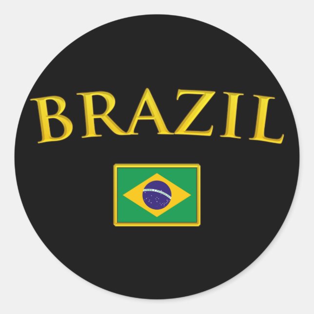 Golden Brasilien Runt Klistermärke (Framsida)